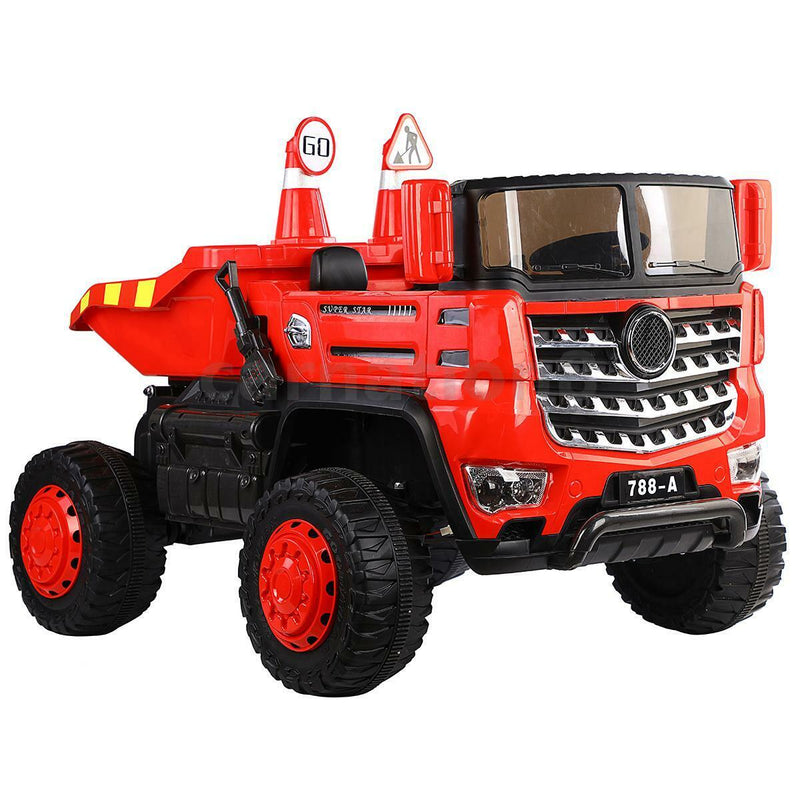 12V Four-wheel Drive Construction Truck 2.4G Remote Control/App Control Children's Electric Ride On Vehicle