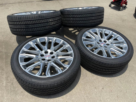 24" GMC Yukon Sierra DENALI OEM wheels rims tires 2022 2023 2024 2025 2026 NEW Texas Truck Tire