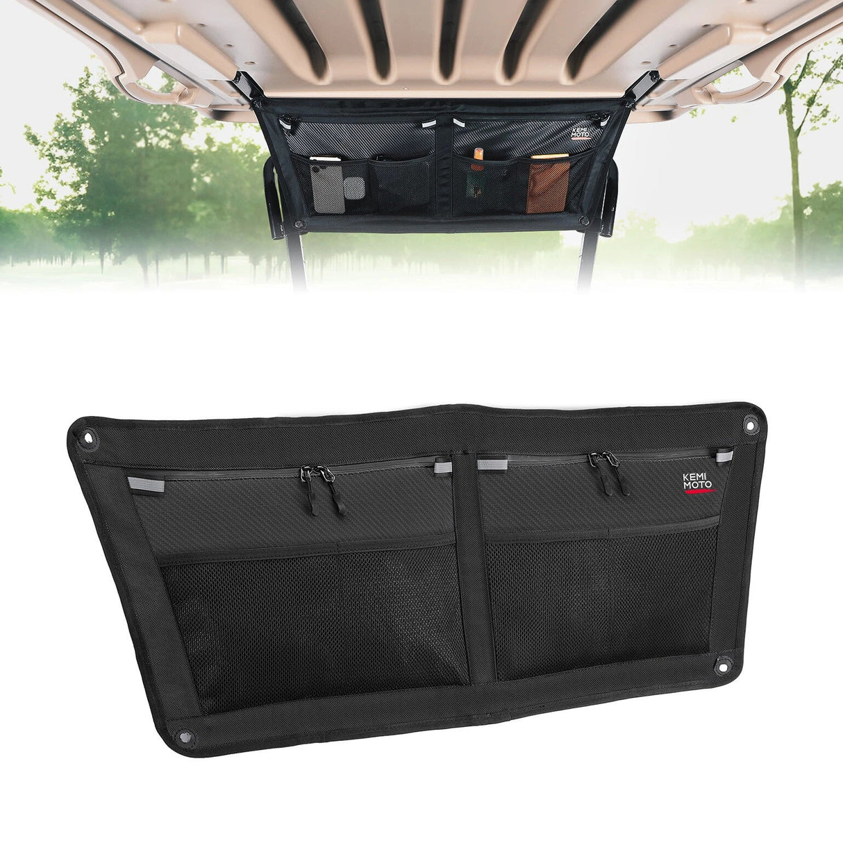 Golf Cart Overhead Storage Bag for 2/2+2 Passenger EZGO RXV Kemimoto
