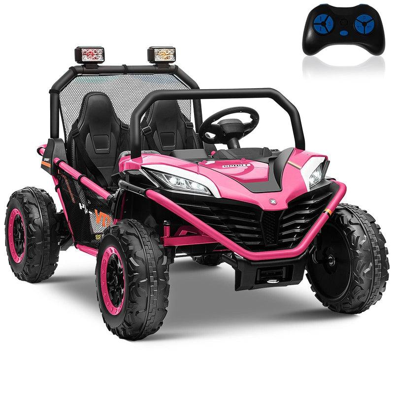 24V Kids 2-Seater Ride-On UTV Truck with 300W Motor, Remote Control, and EVA Tires - Pink