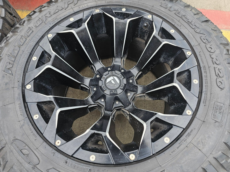 20x12 Fuel D546 Assault Chevy Silverado Ford F-150 RAM wheels rims 6x139 6x135 Texas Truck Tire