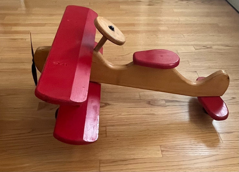 Wooden Handcrafted Riding Plane Toy for Toddlers