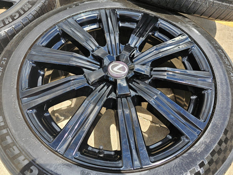 21" Lexus LX570 Toyota Land Cruiser OEM 74341 black wheels rims tires Texas Truck Tire