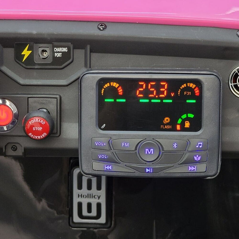 Pink 24V Children's Ride on Car 4×4 UTV Buggy with 2 Seats, Remote Control, and Bluetooth Connectivity