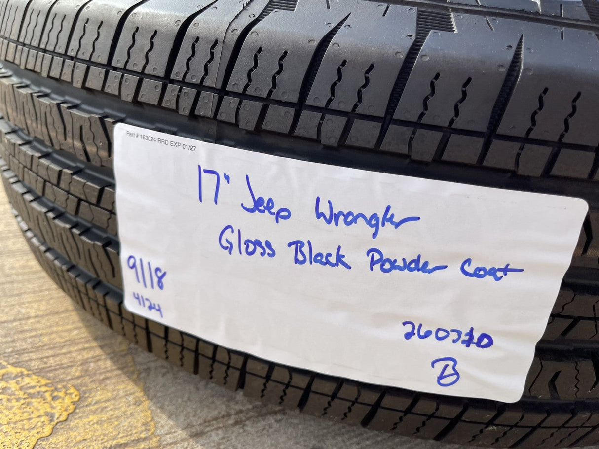 17" Jeep Wrangler Gladiator OEM wheel rim 9118 black tire NEXEN NEW Texas Truck Tire