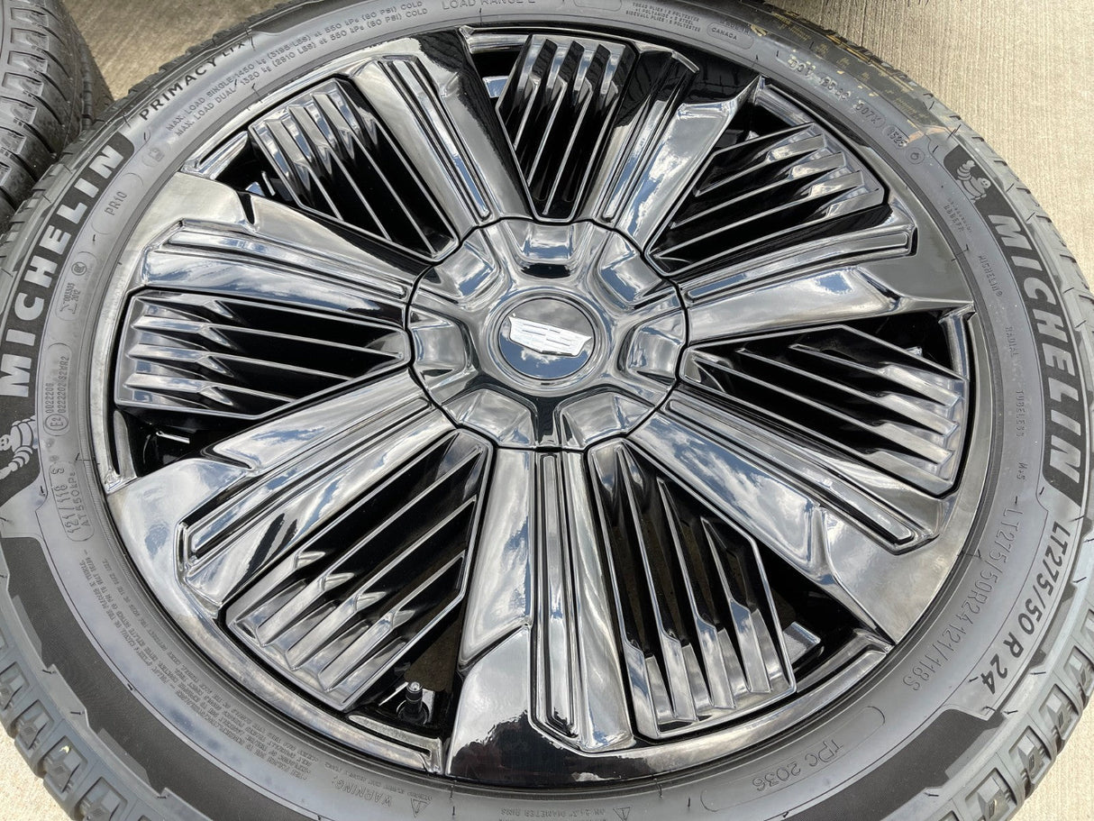 24" Cadillac Escalade IQ DEEP SPACE EV OEM wheels rims Hummer 2500 2025 2026 NEW Texas Truck Tire