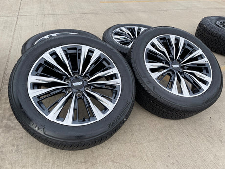 22" Cadillac Escalade V V600 Platinum OEM wheels rims 2023 2024 2025 2026 NEW Texas Truck Tire
