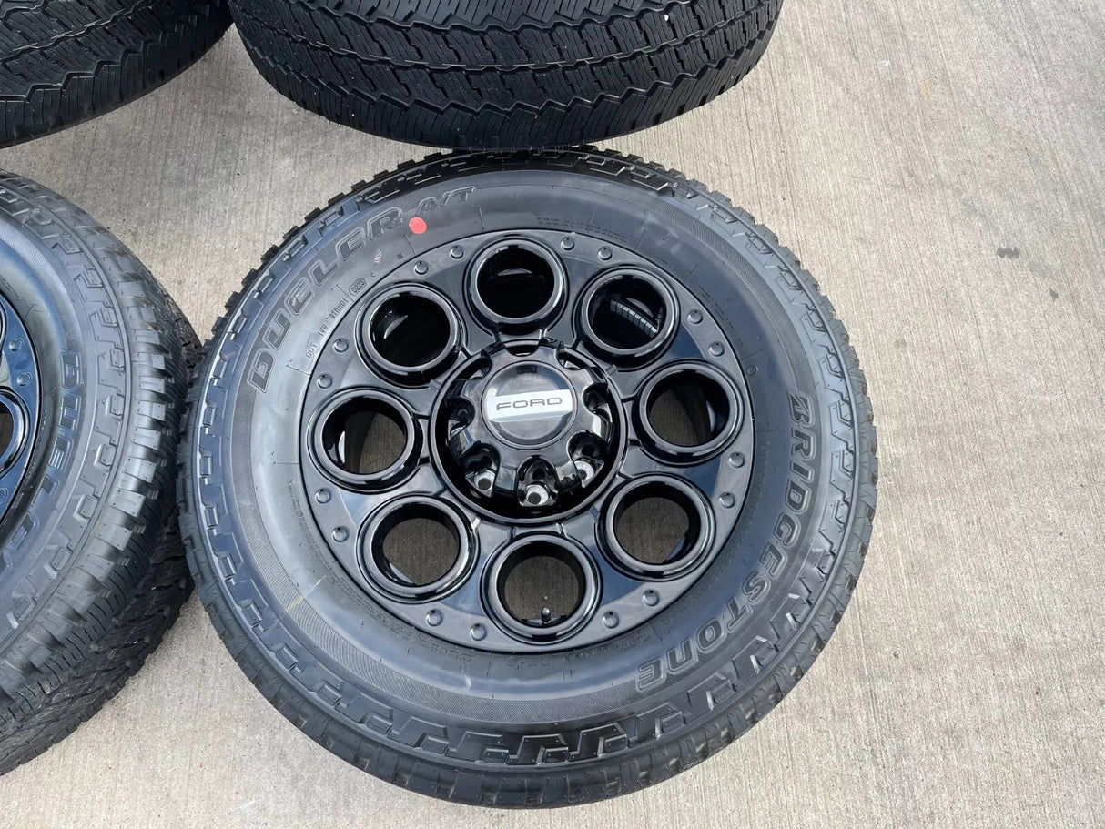 20" Ford F-250 F-350 OEM black TREMOR wheels rims 10484 10299 tires NEW Texas Truck Tire