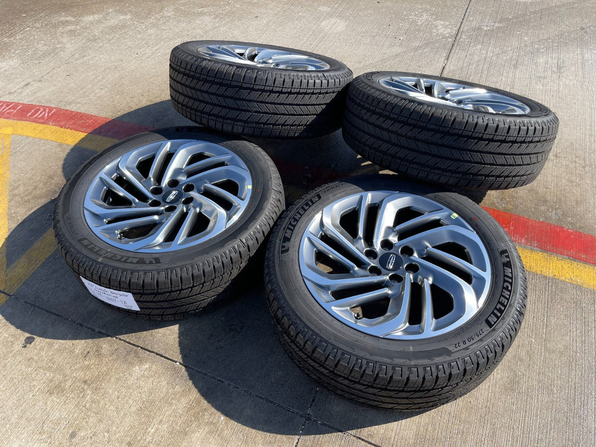 22" Lincoln Navigator OEM 94225 rims wheels BLACK LABEL 2025 2026 MICHELIN NEW Texas Truck Tire