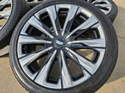 24" Cadillac Escalade PLATINUM OEM wheels rims V 2024 2025 2026 2027 NEW Texas Truck Tire