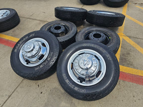 17" Dodge Ram 3500 Dually 8x200 wheels rims 2703 2704 OEM A/T tires Texas Truck Tire