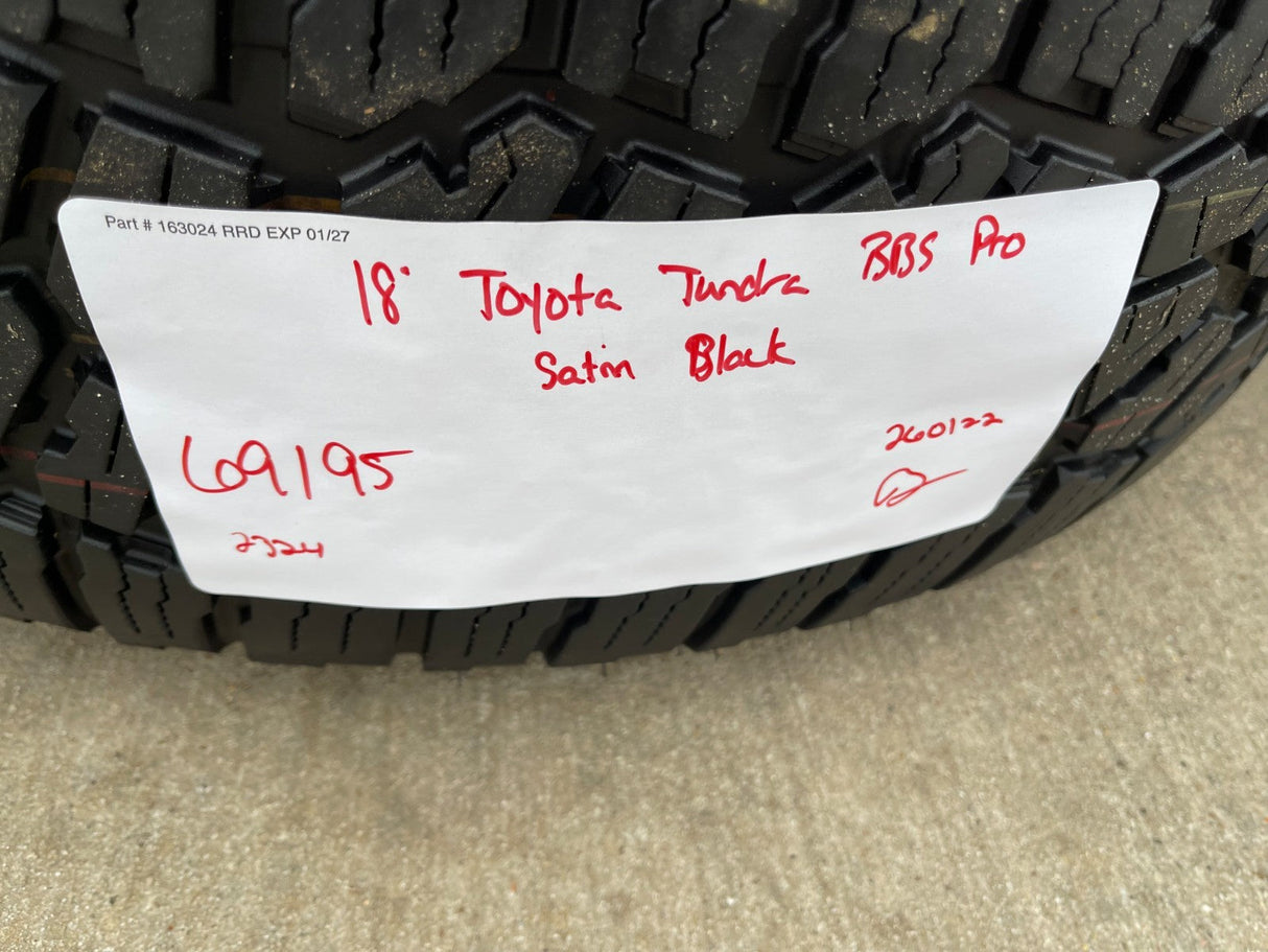 18" Toyota Tundra TRD BBS FORGED OEM black 95458 wheels rims Sequoia FALKEN A/T3 Texas Truck Tire