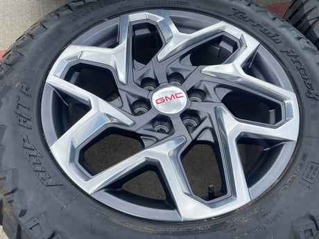 20" GMC Sierra Yukon AT4 Tahoe Silverado OEM wheels rims tires 2022 2023 2024 Texas Truck Tire