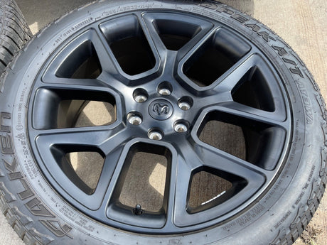 22" Dodge Ram 1500 OEM LIMITED Laramie wheels rims black 2725 2684 FALKEN AT NEW Texas Truck Tire