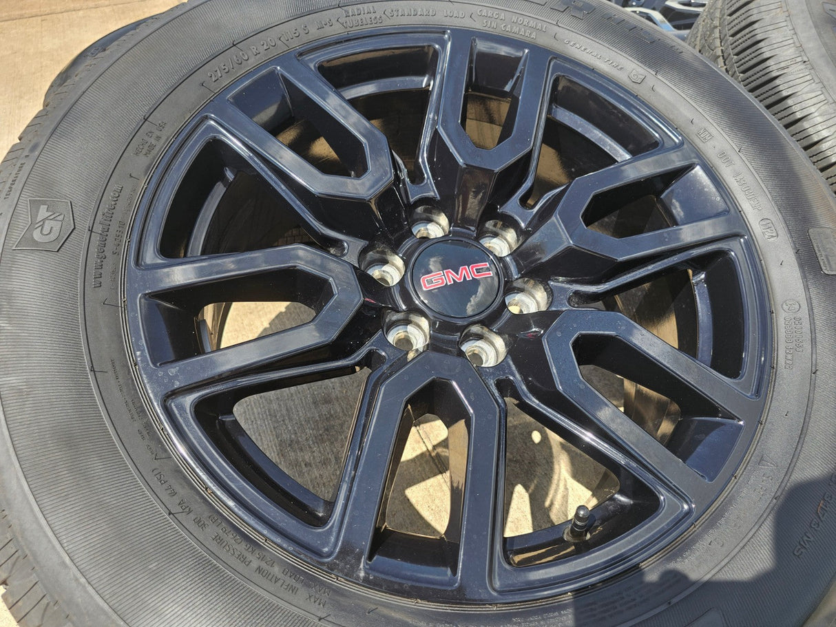 20" GMC Sierra Yukon Chevy OEM black 5914 5918 wheels rims 2023 2024 2025 2026 Texas Truck Tire