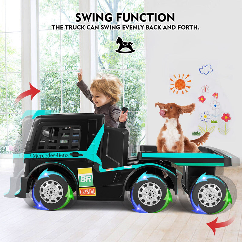 12V10AH Battery Powered Kids Ride On Truck with Trailer and Remote Control