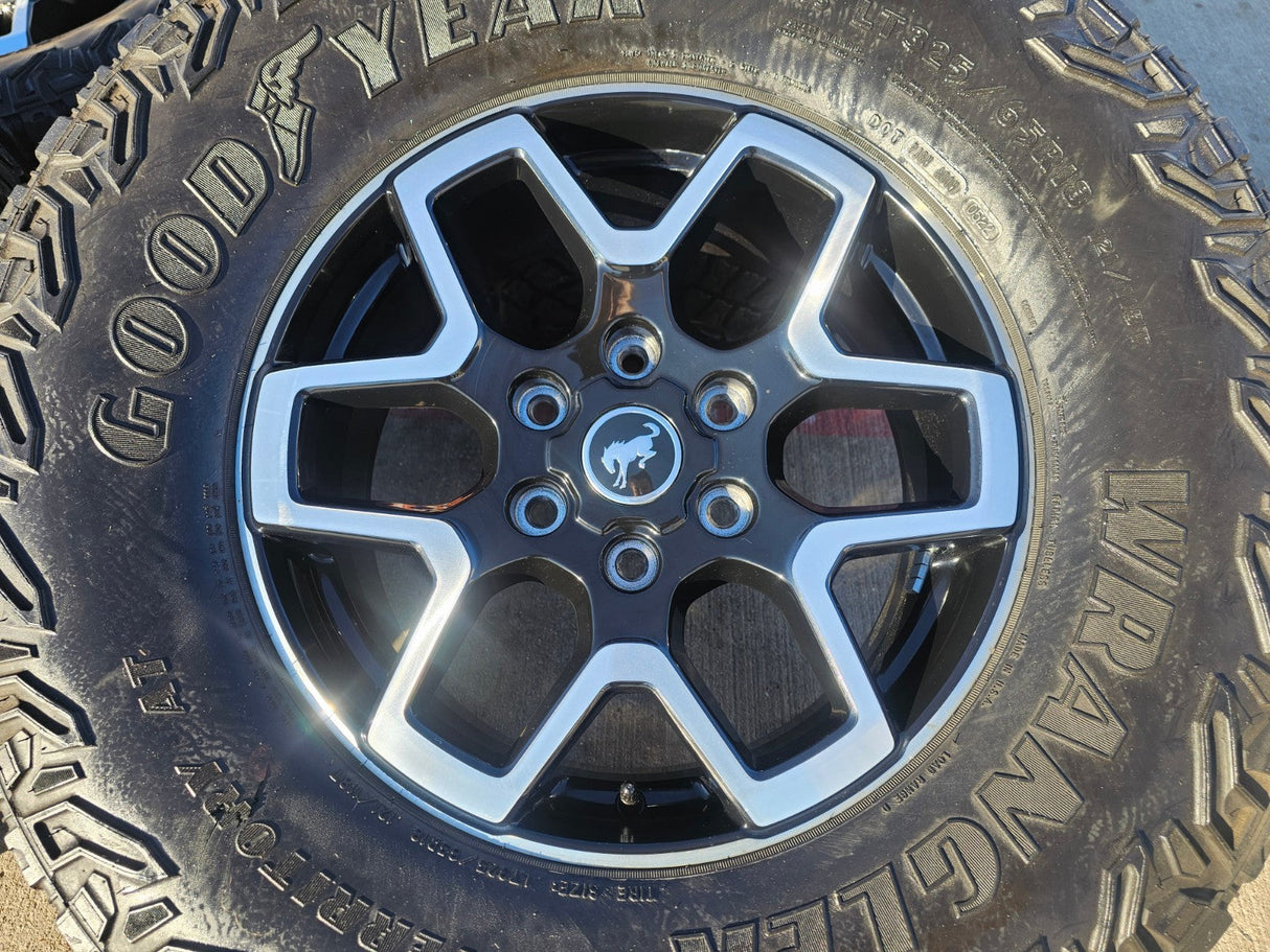 18" Ford Bronco wheels rims tires black 95213 Ranger GOODYEAR 35" Texas Truck Tire