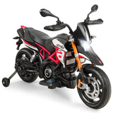 Red 12V Licensed Kids Ride On Motorcycle with Headlight and Training Wheel