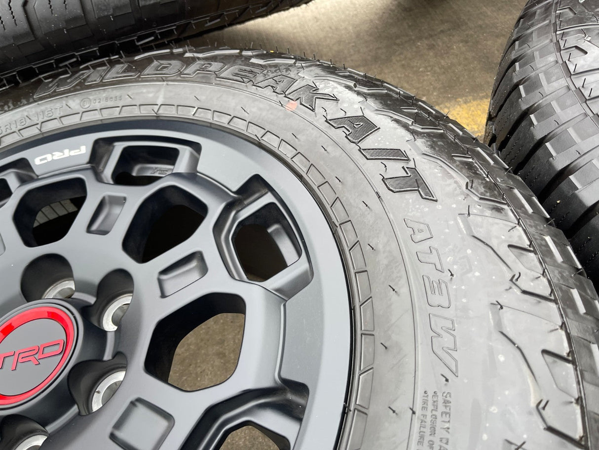 18" Toyota Tundra TRD BBS FORGED OEM black 95458 wheels rims Sequoia FALKEN A/T3 Texas Truck Tire
