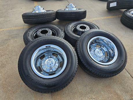 17" Dodge Ram 3500 Dually Laramie 8x200 wheels rims 2703 2704 OEM tires Texas Truck Tire