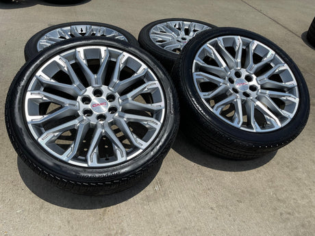 24" GMC Yukon Sierra DENALI OEM wheels rims tires 2022 2023 2024 2025 2026 NEW Texas Truck Tire