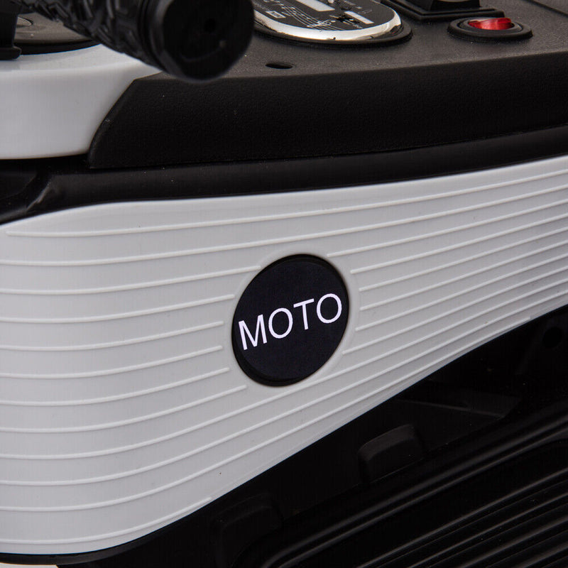 3-Wheel Double Drive Electric Motorcycle for Kids in White