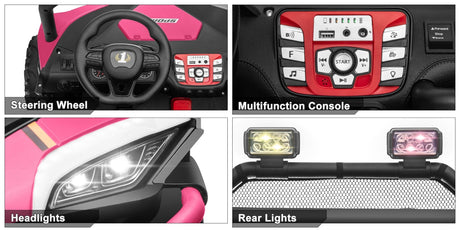 24V Kids 2-Seater Ride-On UTV Truck with 300W Motor, Remote Control, and EVA Tires - Pink