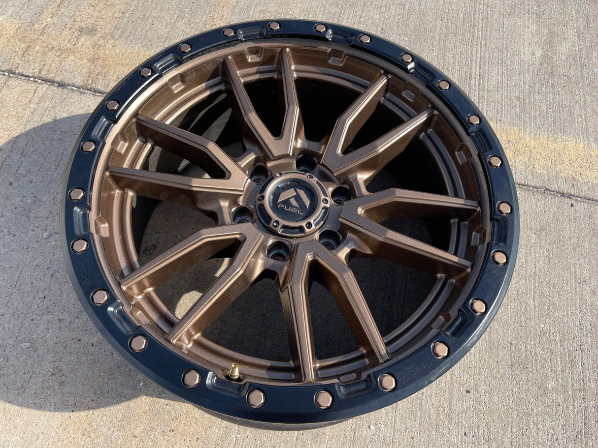 20x9 Fuel Rebel D681 Chevy Silverado RAM Tacoma wheel rim 6x139 6x5.5 Texas Truck Tire