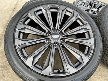 24" Cadillac Escalade V OEM wheels rims tires 2022 2023 2024 2025 2026 Texas Truck Tire