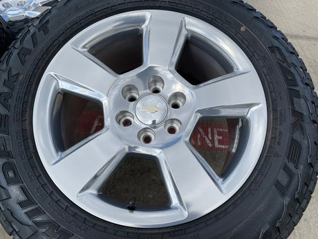 20" Chevy Silverado 1500 Tahoe Suburban OEM wheels rims 5652 tires FALKEN A/T3 Texas Truck Tire