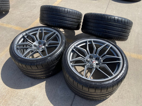 20" + 21" Chevy Corvette Z06 C8 OEM wheels rims 95580 95581 tires 2023 2024 2025 Texas Truck Tire