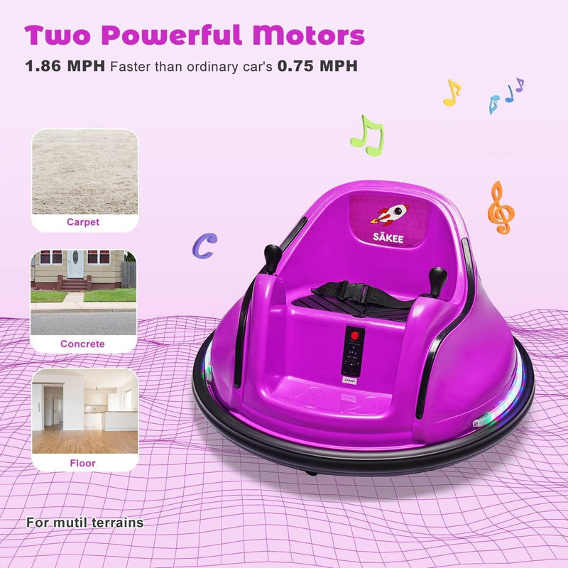 Electric Bumper Car Ride-On Toy for Kids 1.5-6 Years Old - 66lbs Weight Capacity