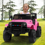 12V Pink Ride-On Truck for Kids with Parent Remote Control