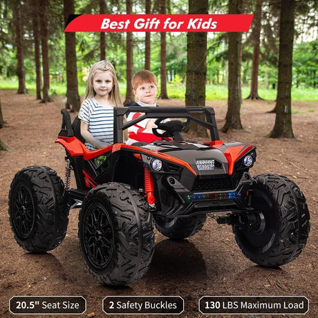 24V 2 Seater Ride on Toy UTV with Remote Control, EVA Tires, 4-Wheel Drive, Electric Car with Music