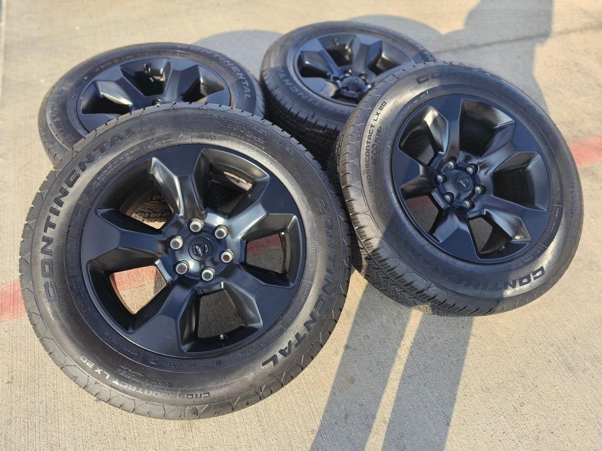 20" Ram 1500 OEM LIMITED Laramie wheels rims black 2675 2722 CONTINENTAL Texas Truck Tire