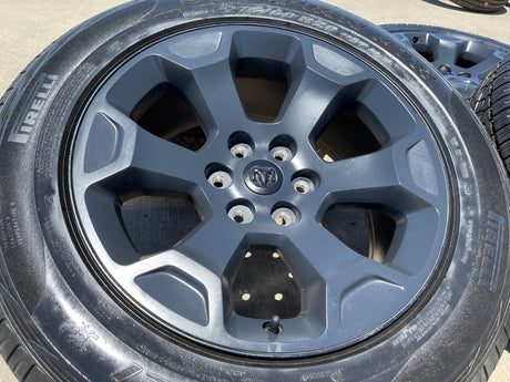 20" Dodge Ram 1500 OEM Laramie Black 2680 wheels rims tires 2024 2025 2026 NEW Texas Truck Tire
