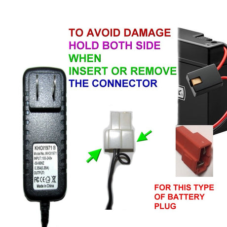 AC Wall Charger Adapter for 6V Lightning McQueen Ride-On Toy Car