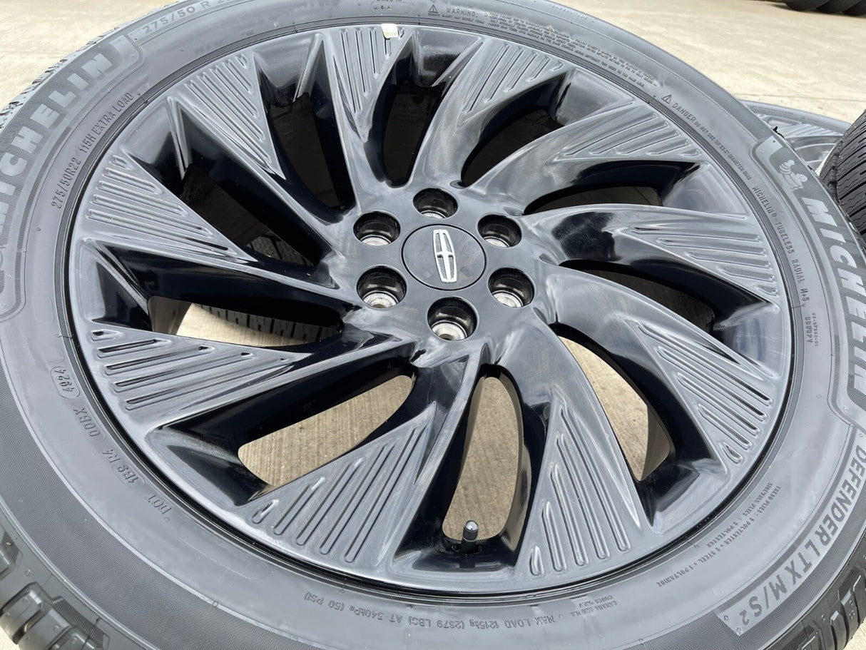 22" Lincoln Navigator OEM 10665 rims wheels BLACK LABEL 2025 2026 MICHELIN NEW Texas Truck Tire