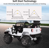 12V Electric Jeep Ride-On Car with Parental Remote Control and MP3 Player for Kids