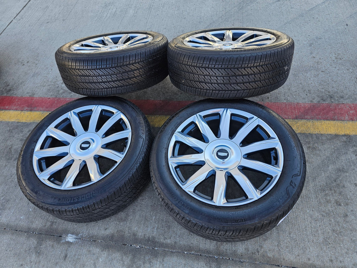 22" Cadillac Escalade Platinum OEM 95078 wheels rims 2023 2024 2025 2026 Texas Truck Tire