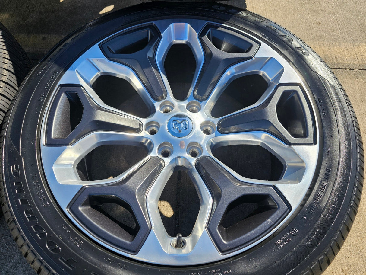 22" Dodge Ram 1500 OEM Laramie rims wheels tires 2685 GOODYEAR NEW Texas Truck Tire