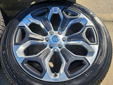 22" Dodge Ram 1500 OEM Laramie rims wheels tires 2685 GOODYEAR NEW Texas Truck Tire