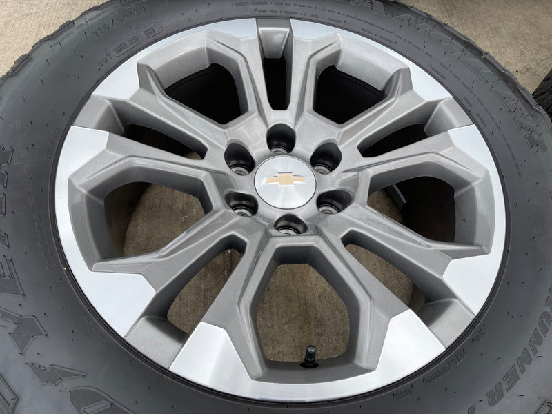 20" Chevy Tahoe Silverado OEM 14090 95417 wheels rims tires GOODYEAR A/T Texas Truck Tire