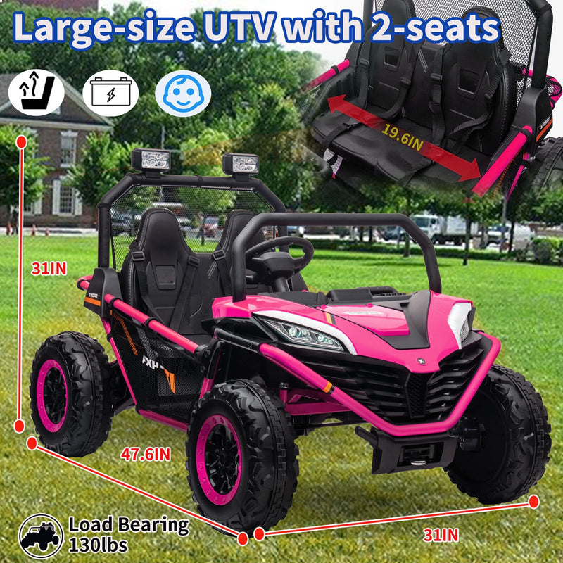 24V Kids 2-Seater Electric Ride-On UTV Truck with 4WD and 320W Motor, Remote Control