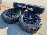 20" GMC Sierra Chevy Silverado 2500 3500 OEM 5960 5947 wheels rims NEW 35" Texas Truck Tire
