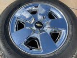 20" Chevy Silverado Tahoe Suburban chrome OEM 5417 wheel rim tire Texas Truck Tire
