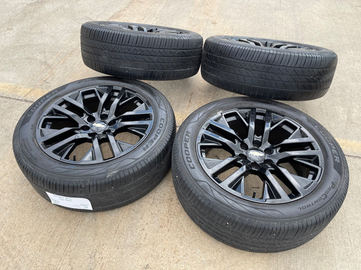 22" GMC Yukon Sierra OEM Chevy Silverado Tahoe 5903 wheels rims 2023 2024 2025 Texas Truck Tire