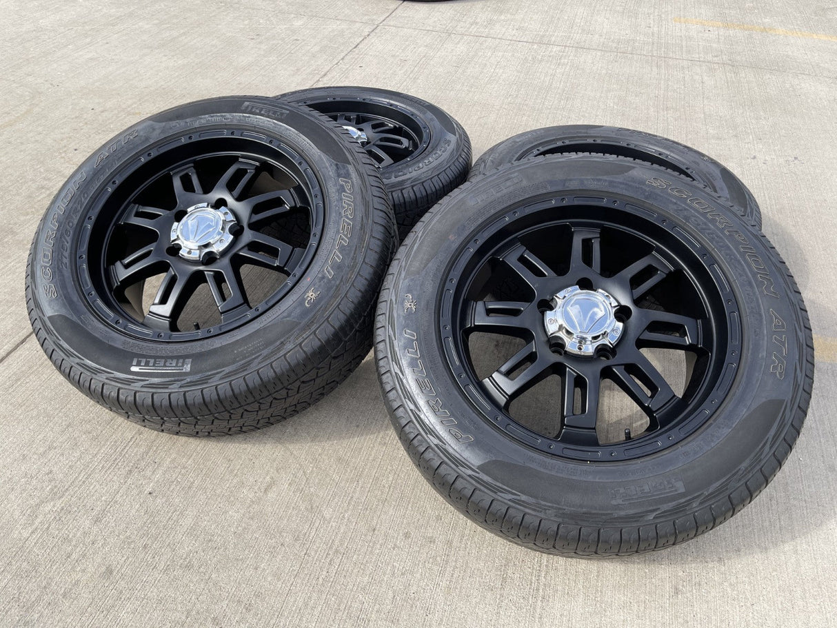 20" Toyota Tundra Sequoia T FORCE TSS TRD OEM black wheels rims 5x150 PIRELLI Texas Truck Tire