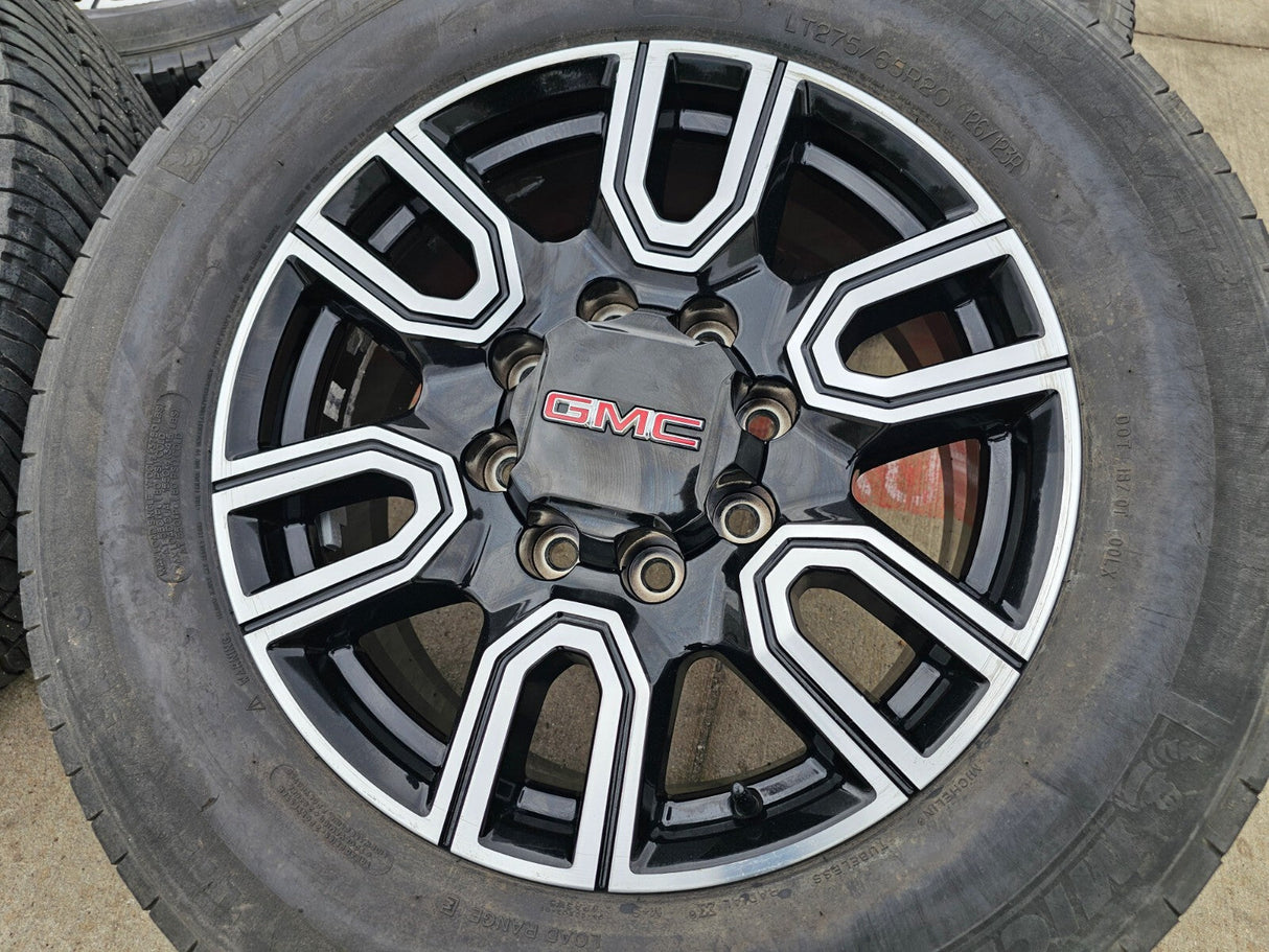 20" GMC Sierra AT4 2500 3500 OEM wheels rims 5950 Silverado MICHELIN Texas Truck Tire