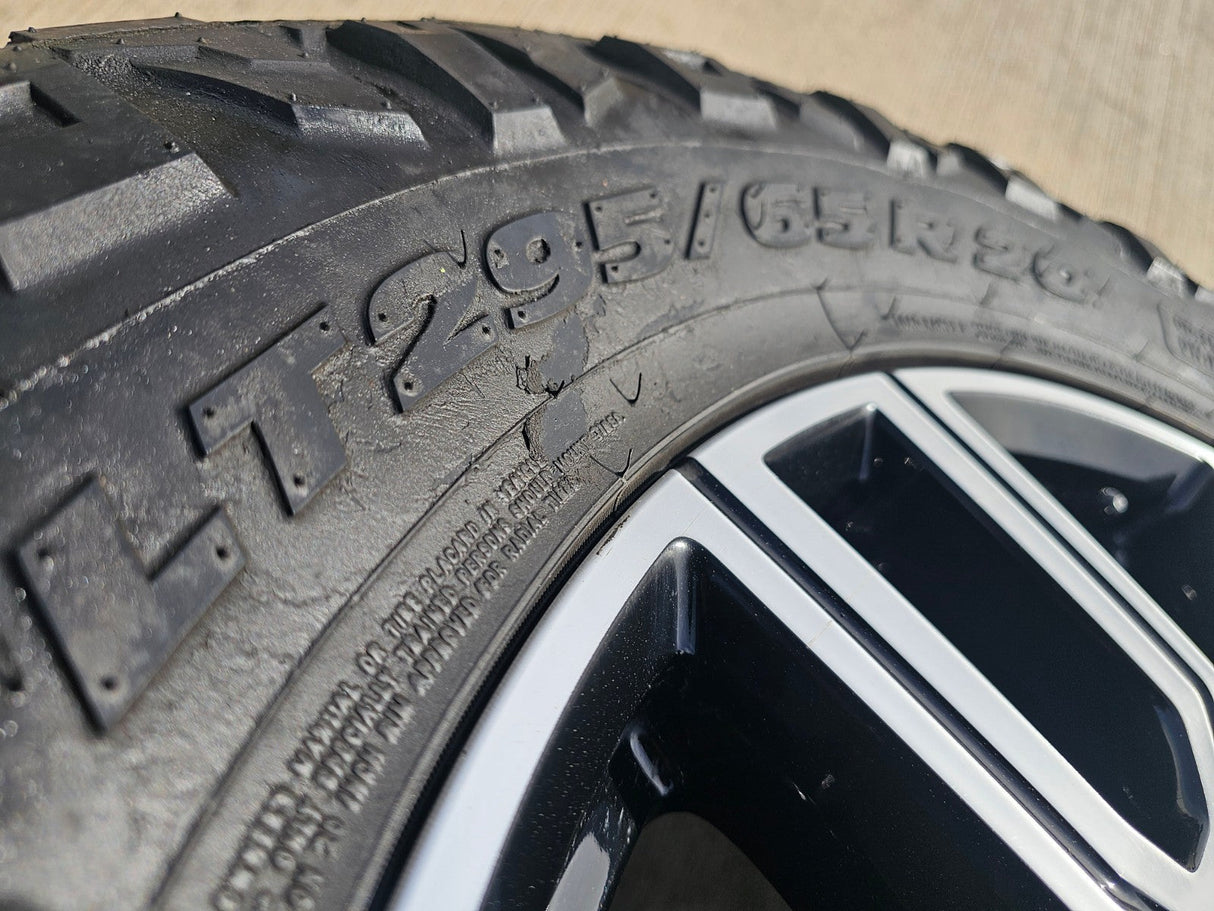 20" GMC Sierra AT4 2500 3500 OEM wheels rims 5950 Silverado NITRO 35" Texas Truck Tire